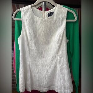 Duffield Lane White Textured Crop Top